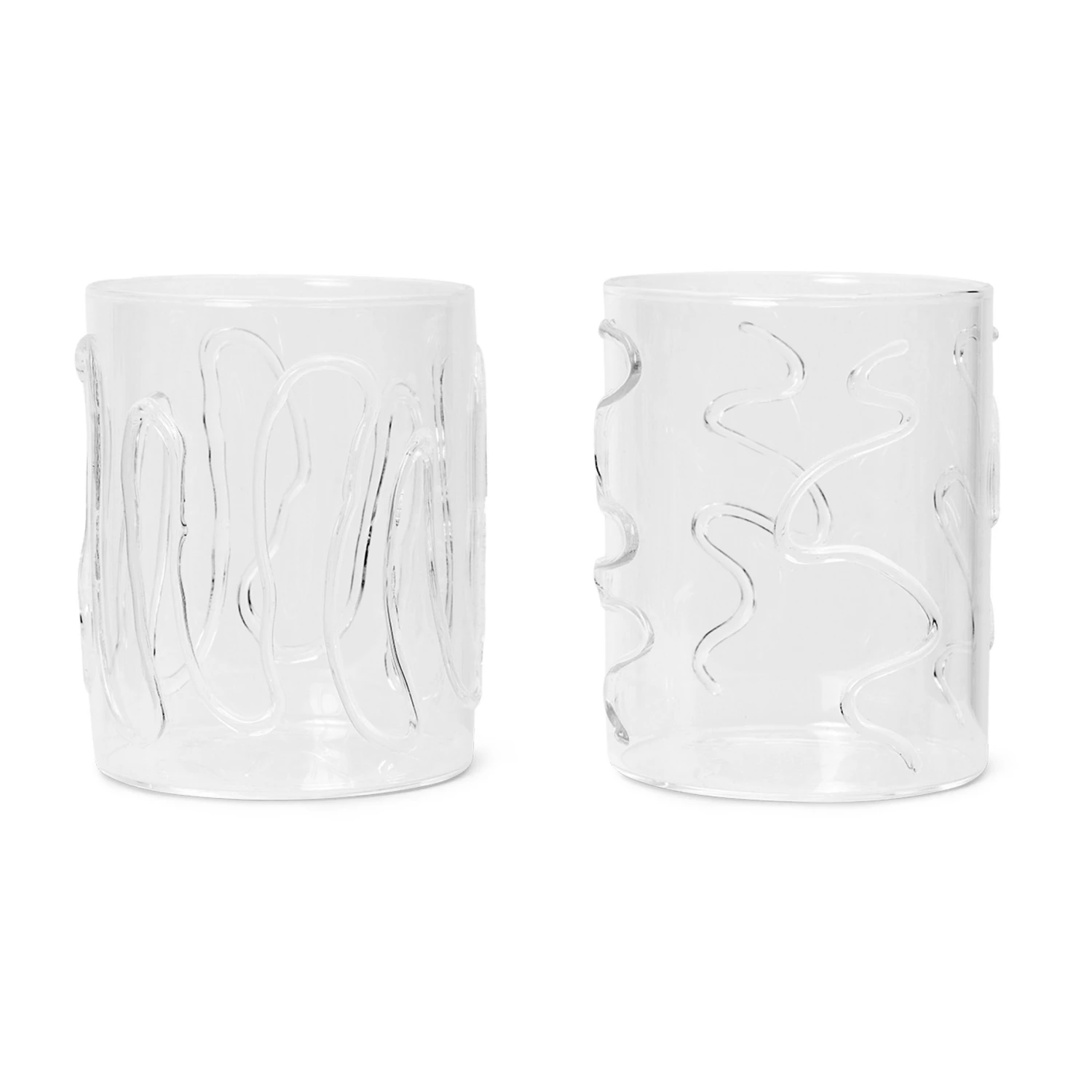Ferm LIVING Doodle Wasserglas Tall 2er Pack 1 Ferm LIVING Doodle Wasserglas Tall 2er Pack