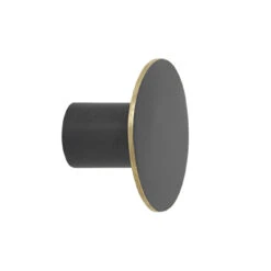 Ferm LIVING Flat Circle Wandhaken Schwarz-Messing