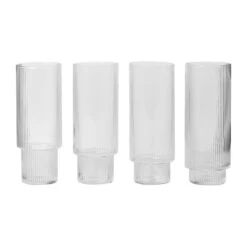 Ferm LIVING Ripple Longdrink-Glas 4er Pack