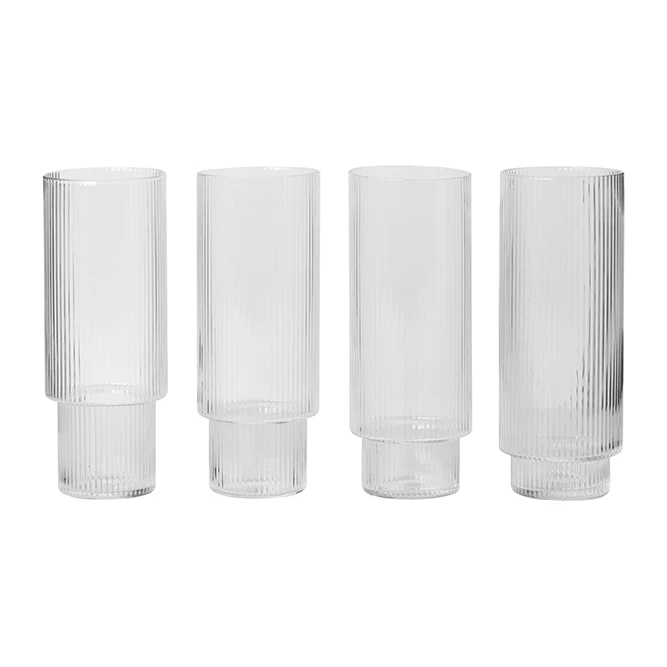 Ferm LIVING Ripple Longdrink-Glas 4er Pack 1 Ferm LIVING Ripple Longdrink-Glas 4er Pack